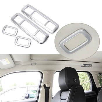 

JEAZEA 4Pcs Chrome ABS Car Reading Lamp Frame Decoration Trim For Land Rover Range Rover Evoque 2012- 2014 2015 2016 2017 2018