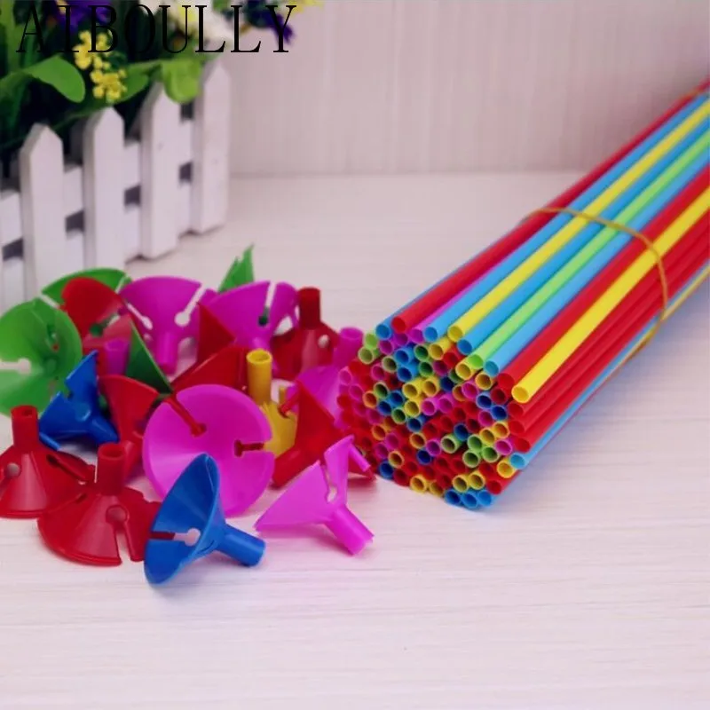 100 قطعة/الوحدة عالية الجودة البلاستيك السحب بالون زينة الزفاف عيد ميلاد حزب بالونات اكسسوارات الثابتة بالون سحب شريط