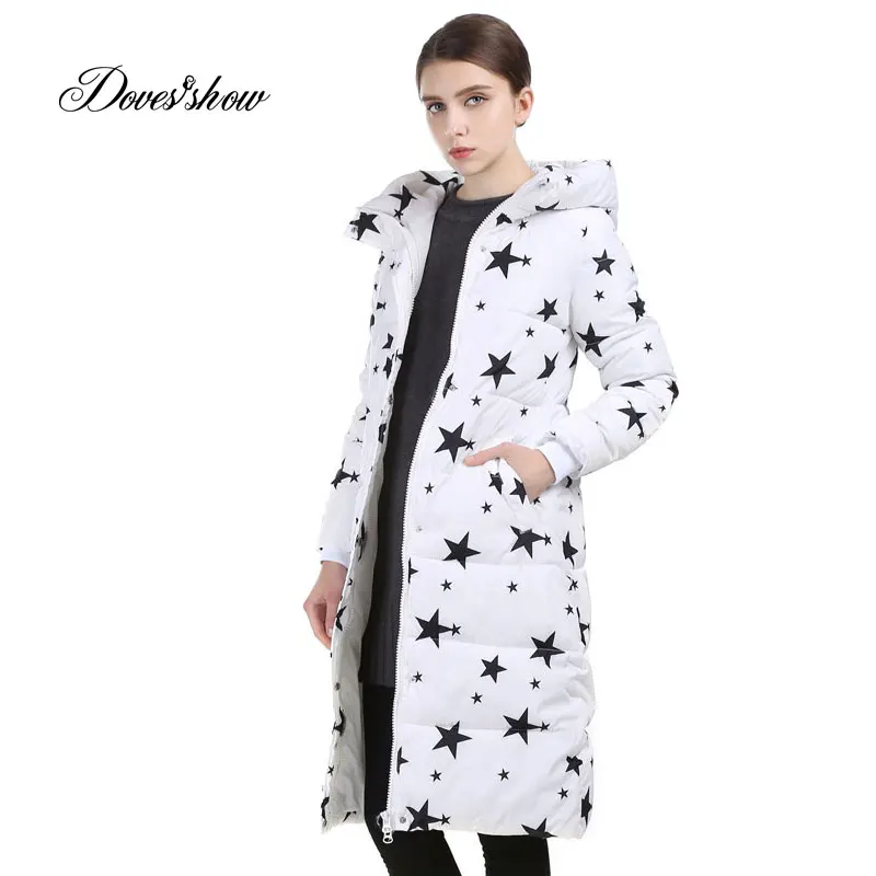 

Long Women Winter Jacket Fashion Padded Coat Hooded Overcoat Women Parka Wadded Military Casaco Feminino Female Jacket QYXStar