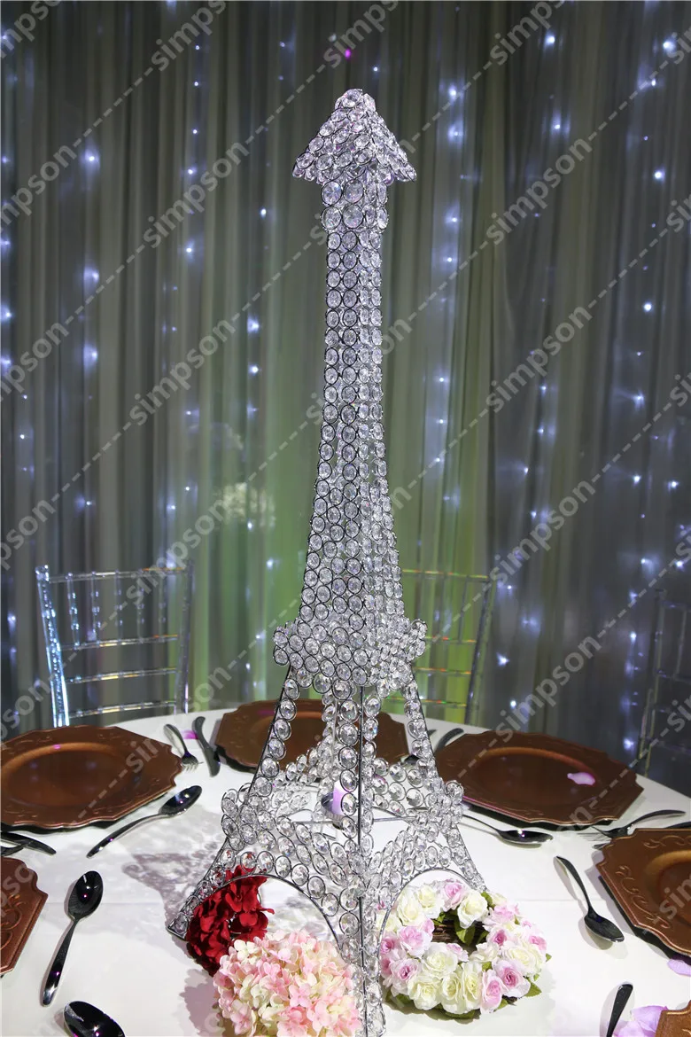 Online Get Cheap Eiffel Tower Centerpiece -Aliexpress.com 10pcs/lot Free shipment Candelabra centerpiece Eiffel Tower crystal candle holder 37