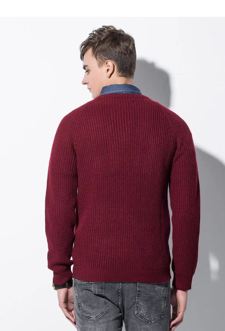 3Color Winter Men Pullover Sweaters Warm Thick Sweater Men Autumn Knited Male Pullover Jumper Navy Red Khaki Brand Muls M-4XL-05