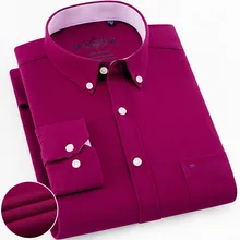 Большие размеры 5XL 6X мужские рубашки топы мужские клетчатые и полосатые рубашки Оксфорд 60% хлопок мужские рубашки с длинным рукавом Slim Fit camisa