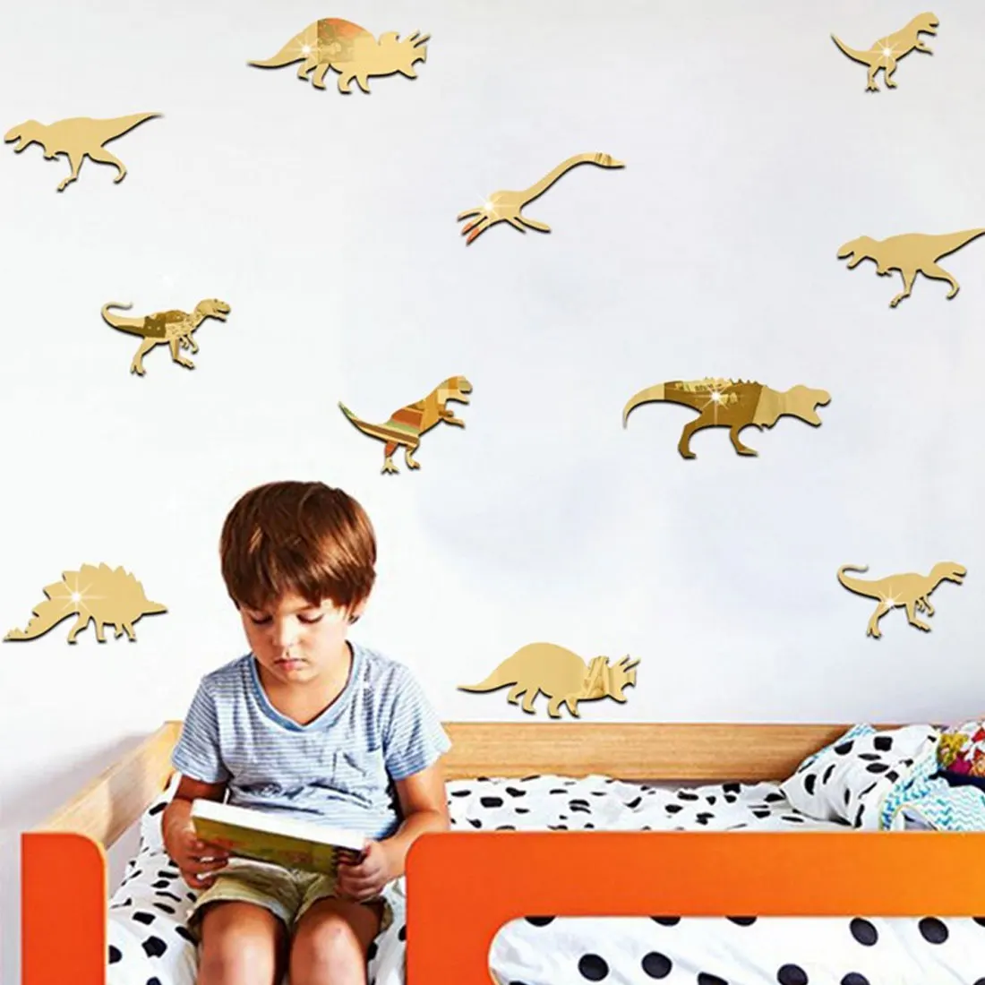 Buy Cartoon Dinosaur Mirror Surface Wall Sticker