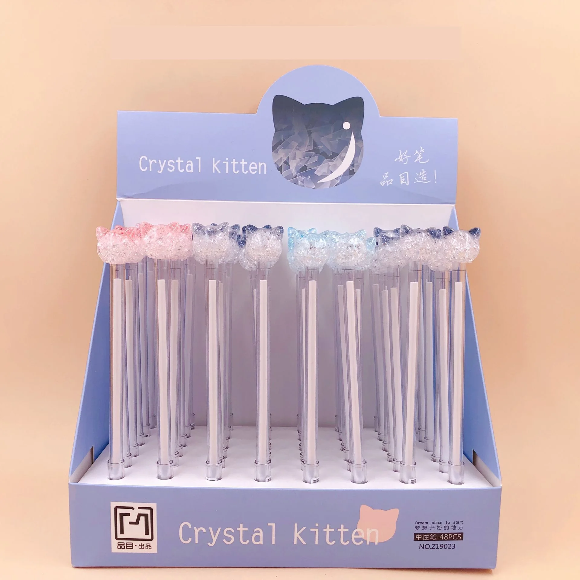

48pcs/box cute cartoon crystal cat animal style gel pen creactive stationery office school students water ink Pen Writing tool