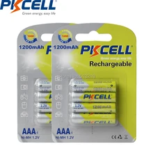 8 шт/2 карты PKCELL 1,2 V NIMH AAA перезаряжаемые батареи AAA 1200mah с 1000 циклом батареи для светодиодный фонарик велосипедный фонарь