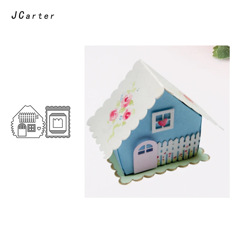 

JCarter Little Happiness House 3D Cutting Dies Stencils Scrapbooking DIY Embossing Folder Paper Card Maker Handmade Album Crafts