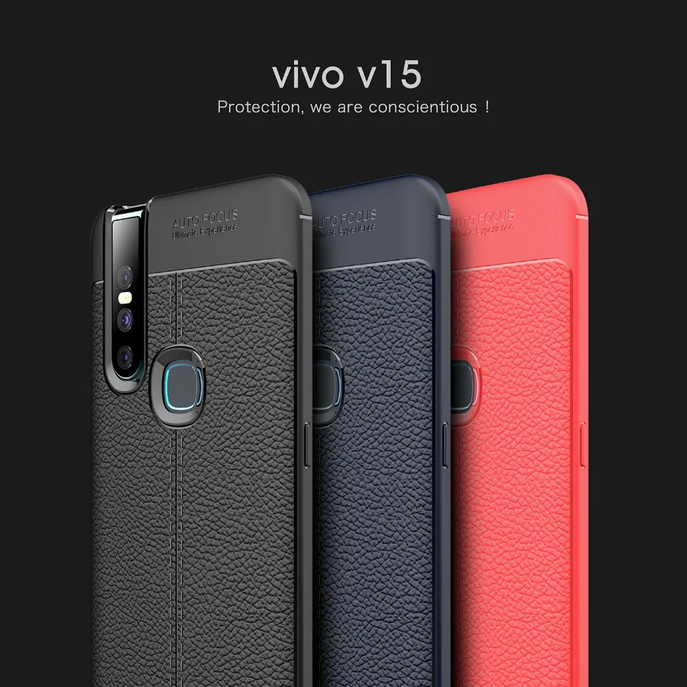 ДЛЯ Vivo V15 V15pro чехол Pro кожаная Текстура силиконовая мягкая Задняя накладка чехла