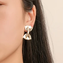 Модные металлические серьги с бантом ювелирные изделия женские серьги с галстуком-бабочкой Новые складные конфеты бумажные серьги женские ювелирные аксессуары