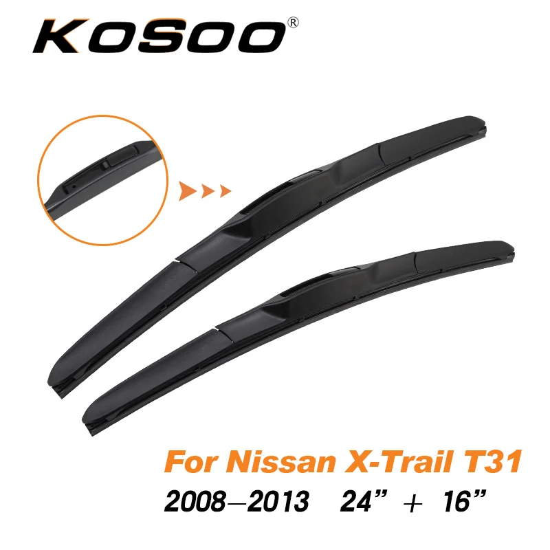 KOSOO для NISSAN X-Trail T30/T31/T32 модельный год от 2001 до Fit J крюк рычаг Авто натуральный каучук щетки стеклоочистителя аксессуары - Цвет: X-Trail T31  S-2416