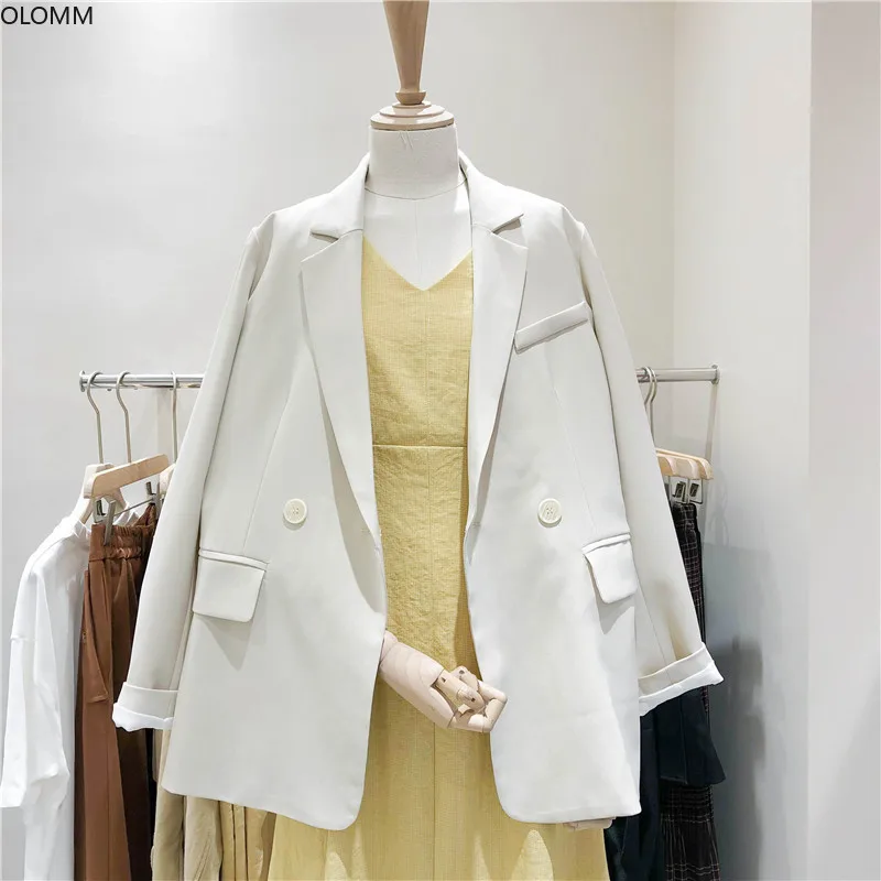 

Women's suit jacket autumn solid color long-sleeved professional small suit retro casual women's jacket 2019 new
