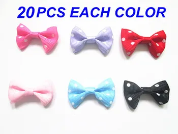 

120pcs/lot Handmade Dots Ribbon Bows Grosgrain Decorative Butterfly Ties Embellishments Sewing Accessories
