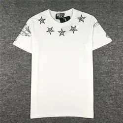Для мужчин лето новый печатных пятиконечная звезда футболка с короткими рукавами