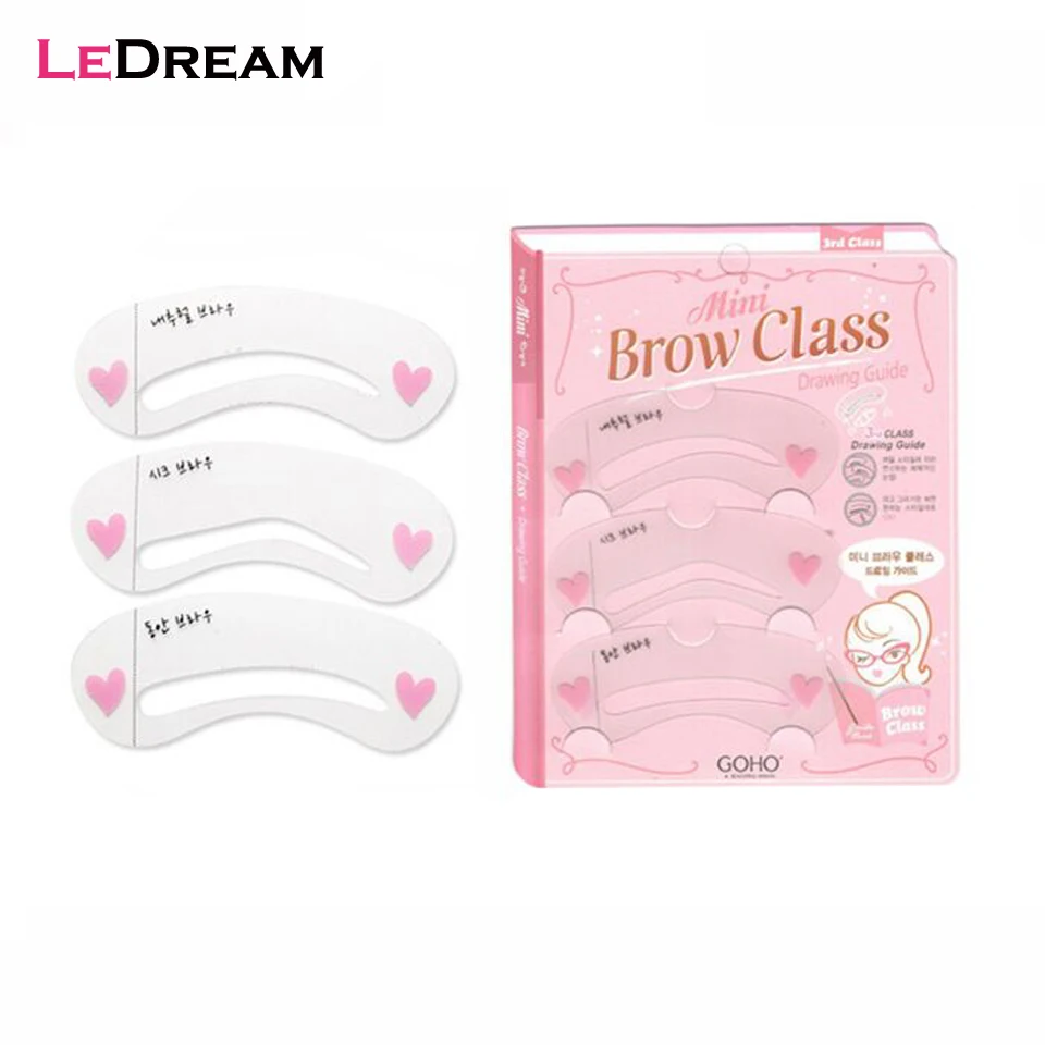 

3pcs/set Girl Magic Eyebrow Stencils Card Set Mini Eye Brow Class Drawing Guide Template Styling Shaping Makeup Tools Accessory
