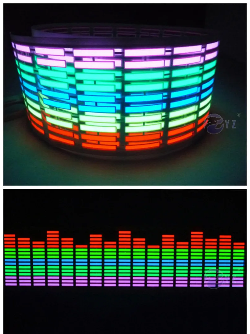 Автомобильный мигающий 1 шт. музыкальный ритм эквалайзер наклейка музыкальный эквалайзер на лобовое стекло автомобиля светодиодный звуковой активированный EL лист клеевой стикер s 90*25 см
