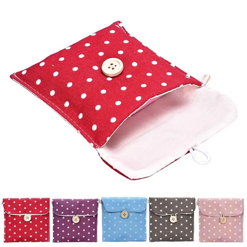 

Girl Sanitary Napkin Bag Brief Cotton Sanitary Towel Storage Bag Travel Bags Woman Towel Holder Pouch Cosmetic Organizer dig635