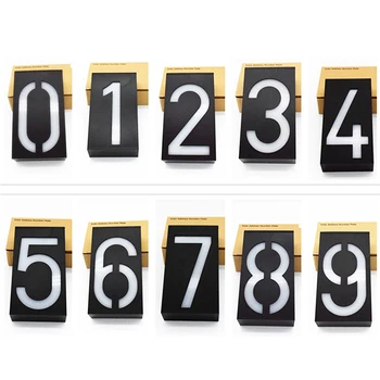 

garden digital Solar Power Number LED Light Sign House Hotel Door Address Plaque Mailbox Digit Plate Solar Wall Door Lamp