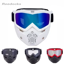 REEDOCKS 2017 Hot Sale Modular Mask Detachable Goggles Mouth Filter Ski Glass Men Women Windproof Snow Snowboard Skiing Eyewear