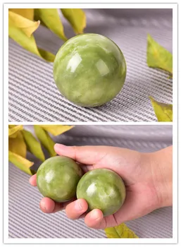 

2Pcs Natural Jades Stone Health Massage Ball Useful Exercise Meditation Stress Relief Handball Gemstone Health Care