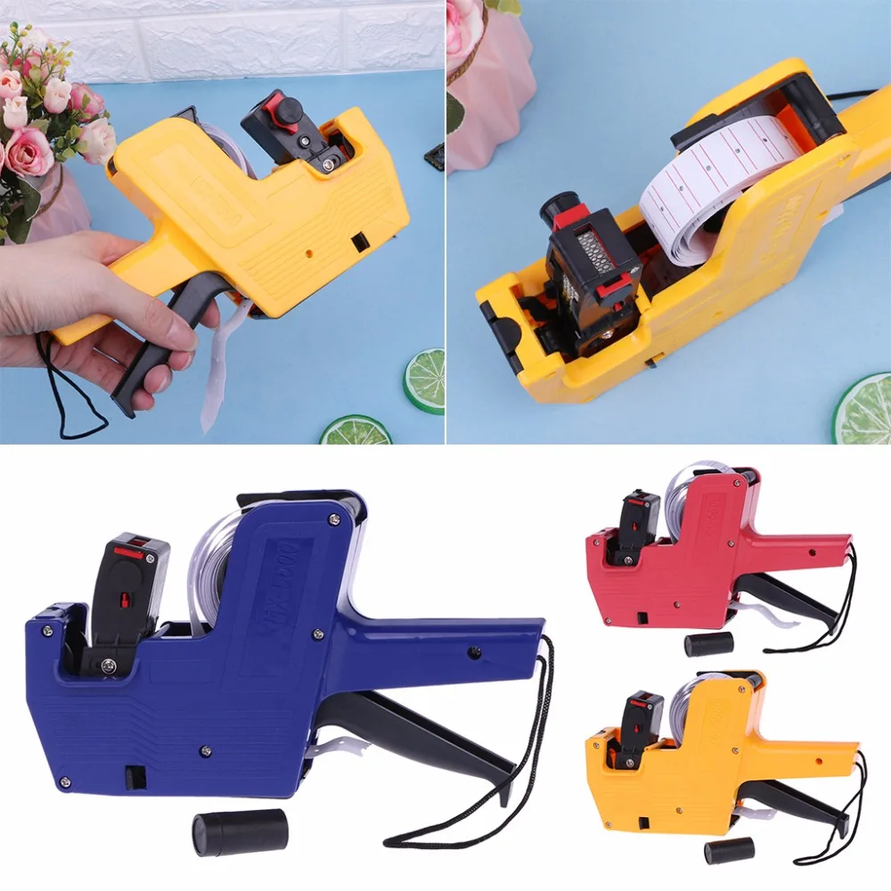 

Hot MX-5500 8 Digits Price Tag Gun Labeler Labeller Stickers Label Paper +2 Ink Roll Manual Pricing Machine Random Color C42