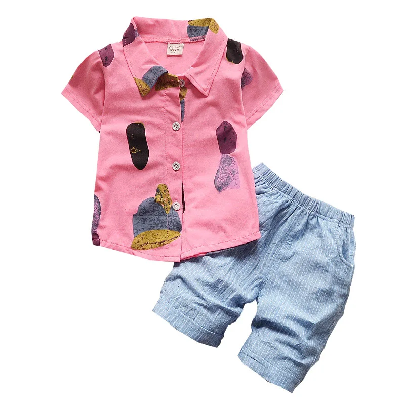 BibiCola Summer Baby Clothing Sets Infant Boy Cotton Prints 2pcs Suit