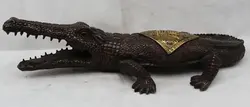 Оптовая продажа фабрики 16 "Китайский Фэн-Шуй Бронзовый Gild Крокодилов Крокодил Крокодил Каймановы Статуя