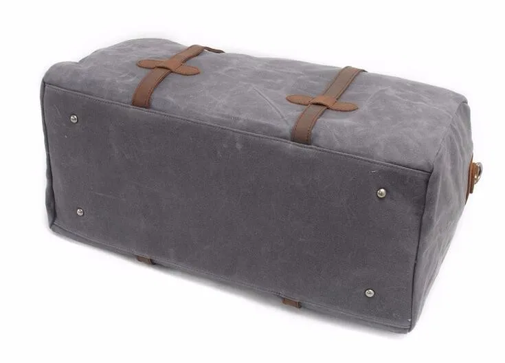Vintage Wax Canvas Luggage bag Men Travel Bags Carry on Large Men Duffel Bags shoulder Weekend bag Overnight Big tote Handbag