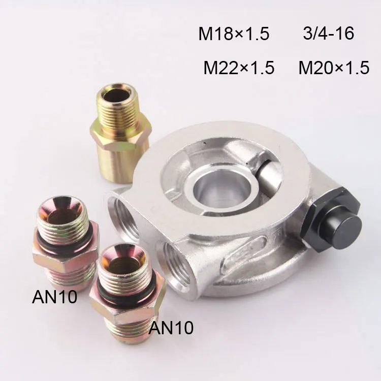 OIL COOLER FILTER SANDWICH PLATE + THERMOSTAT ADAPTOR (AN10 or AN8) FITTINGS SW-05