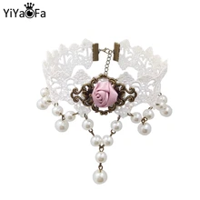 Yiyaofa ручная работа, винтажное Кружевное колье и подвеска, готический ложный воротник, массивное ожерелье для женщин, аксессуары для женщин, GN-42