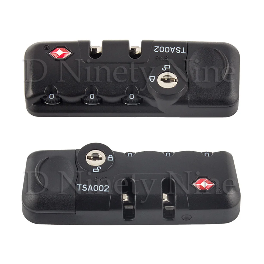 

2Pcs 3 Digital Code Combination Padlock Luggage Suitcase Travel Handbag Bag TSA Secure Lock TAS002 (Black) - HD-035A
