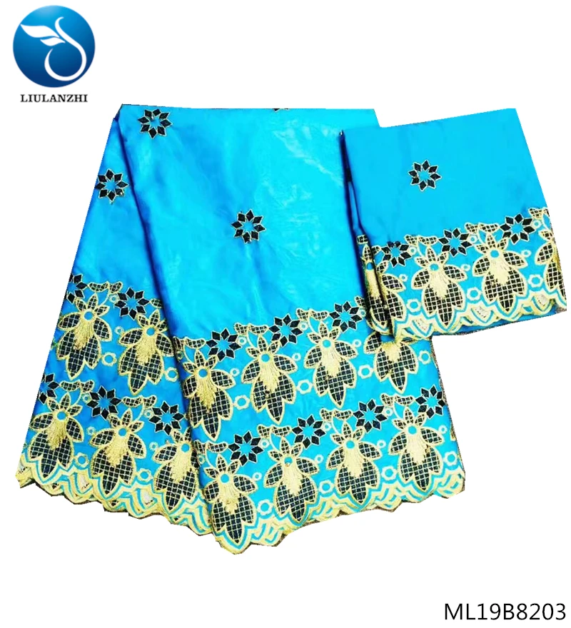 

LIULANZHI bazin fabrics african bazin brode getzner 7yards/lot Fashion style cotton bazin lace fabrics with rhinestones ML19B82