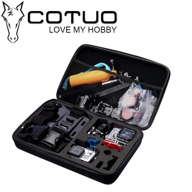 COTUO Action Camera Accessories Black Small Medium Biggest Size Storage Collection Bag Carry Box For Go