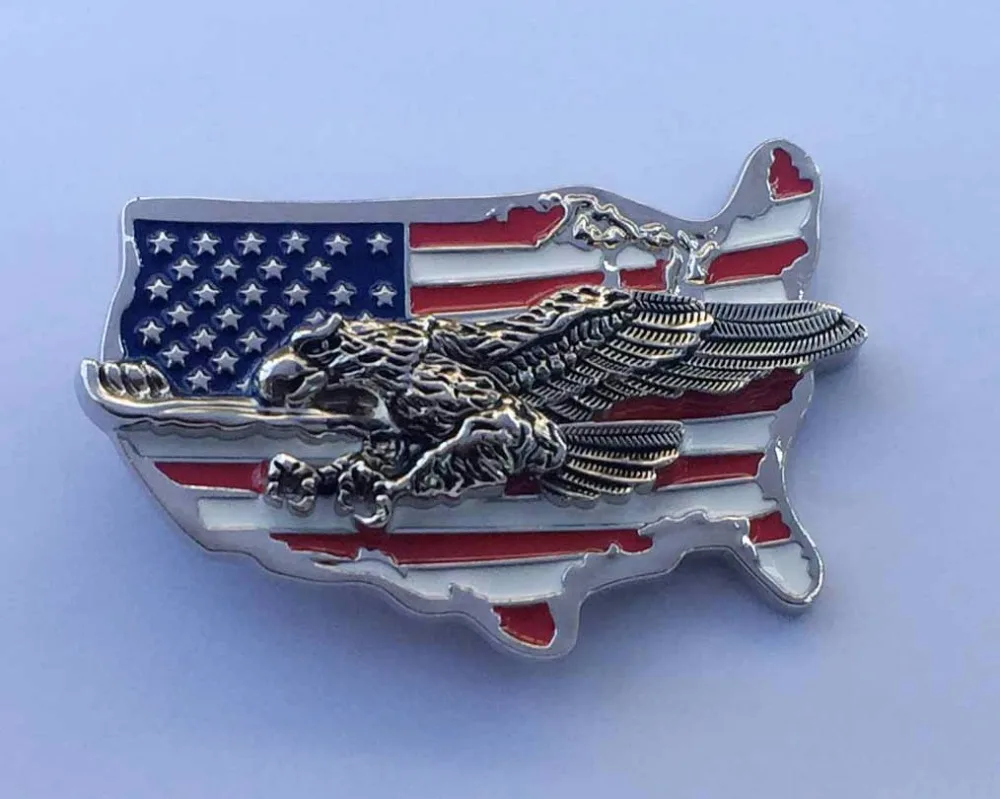 

Flying Eagle on USA Map Belt Buckle suitable for 4cm wideth belt with continous stock