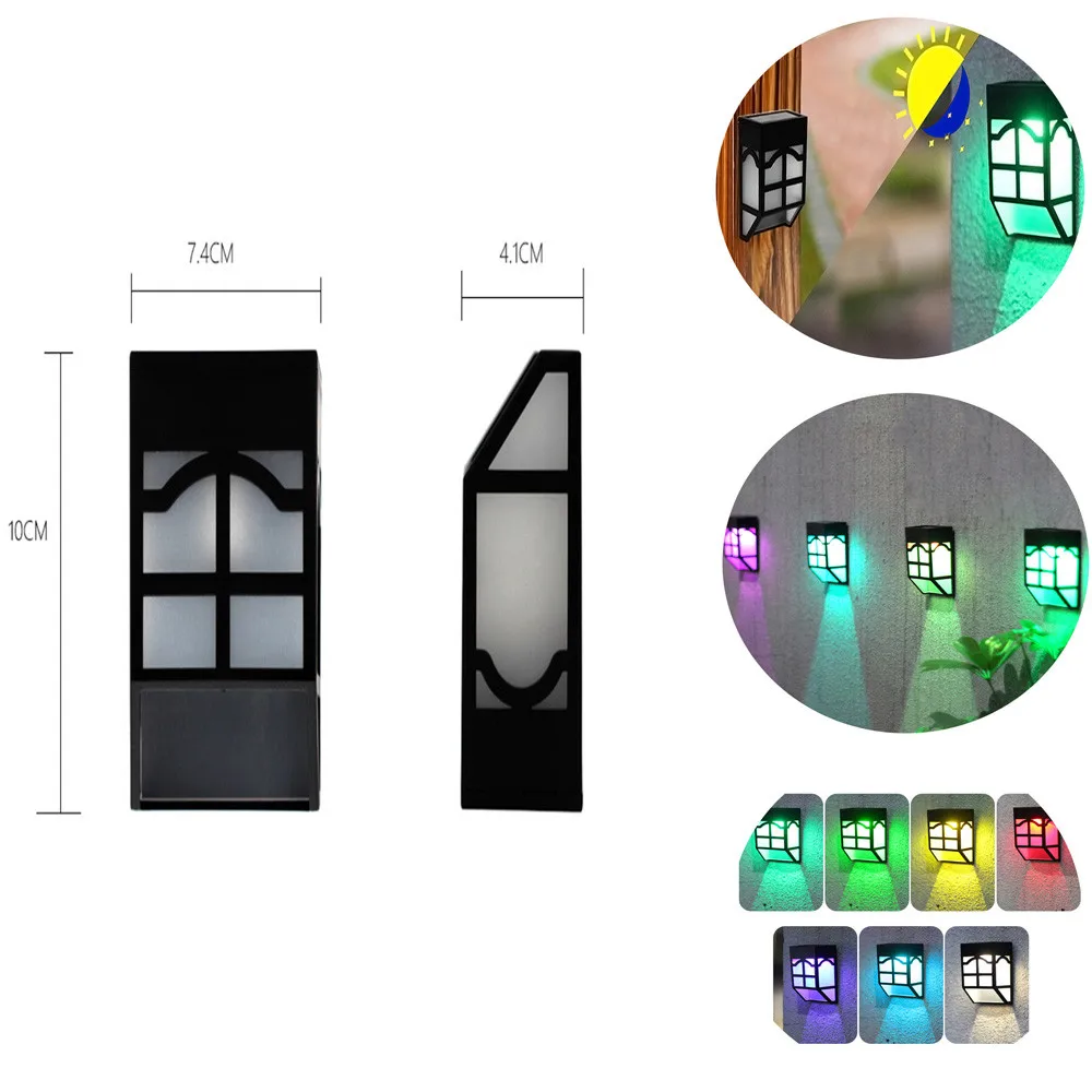 Солнечный цветной светильник, уличный светильник, садовый водонепроницаемый домашний ландшафтный светильник, настенный светильник, светодиодный светильник на солнечной батарее, уличный светильник для крыльца, ing