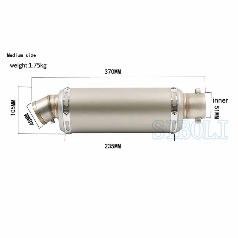 Универсальный мотоциклетный глушитель выхлопной трубы с дБ убийца грязи уличный велосипед Скутер выхлопная труба для Suzuki Honda Kawasaki YO009