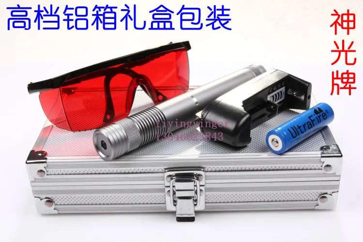 High power Military green laser pointers 10000mw 10W 532nm burning match/pop balloon/cigarettes+Free glasses+charger+gift box