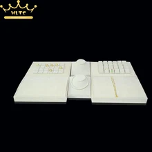 Новейший бежевый бархат портативный манекен для демонстрации ювелирных изделий набор стенд витрина кольцо ожерелье кулон браслет держатель счетчик организовать