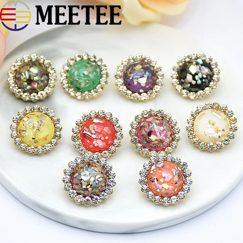 Fashion Rhinestone Button Clothes Shirt Botones Decorativos DIY Crystal