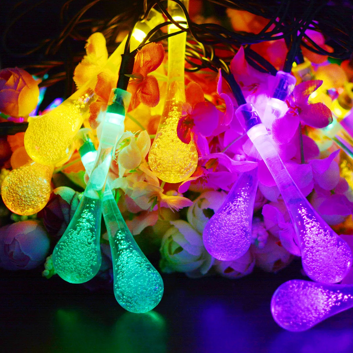Movido a Energia Modos de Água Gota de Fadas Luzes do Jardim ao ar Globo de Luz Cortina de Led Dcoo Solar Luzes Cordas 30 Leds à Prova d' Água 8 Corda Livre Iluminação Férias Paty Pisca Pisca Natal Decoração Iluminação 20 led lighting outdoor lighting