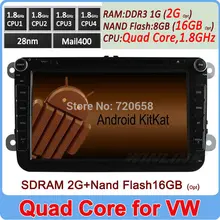 2 Din Pure Android 4.4 Car PC DVD For VW POLO JETTA PASSAT B6 GOLF MK5 MK6 CADDY SHARAN TOURAN SKODA OCTAVIA FABIA Built-in Wifi