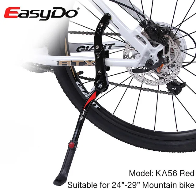 EasyDo 2"-29" регулируемая велосипедная подножка MTB дорожный велосипед парковочные стойки горный велосипед Подножка для велосипеда боковая подставка для ног поддержка - Цвет: Red-KA56