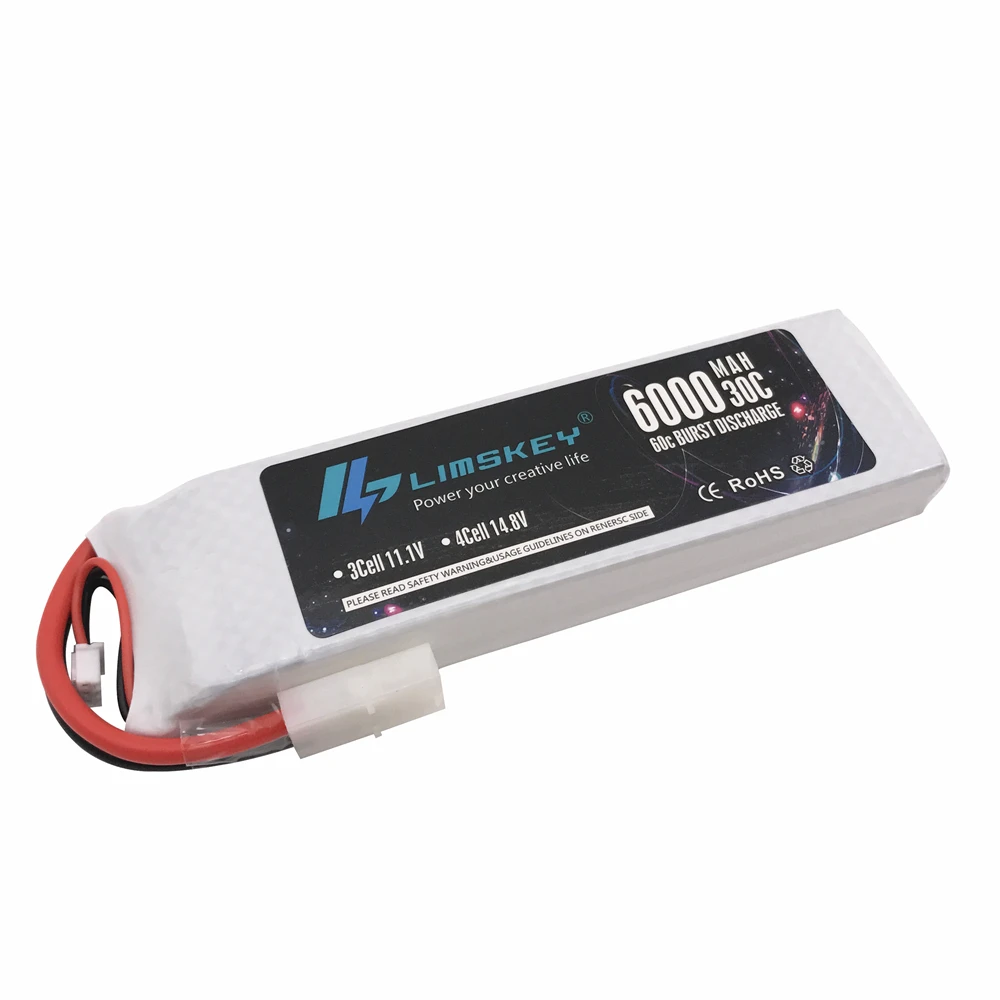 Жесткий чехол Limskey RC Lipo 2S Аккумулятор 7 4 в 6000 мАч 30C MAX 60C для Traxxas Slash Emaxx 1/10
