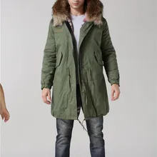 Мужские пальто в красную полоску с мехом внутри, зимняя одежда, теплая элегантная парка с воротником из натурального меха енота, кашемировая меховая парка