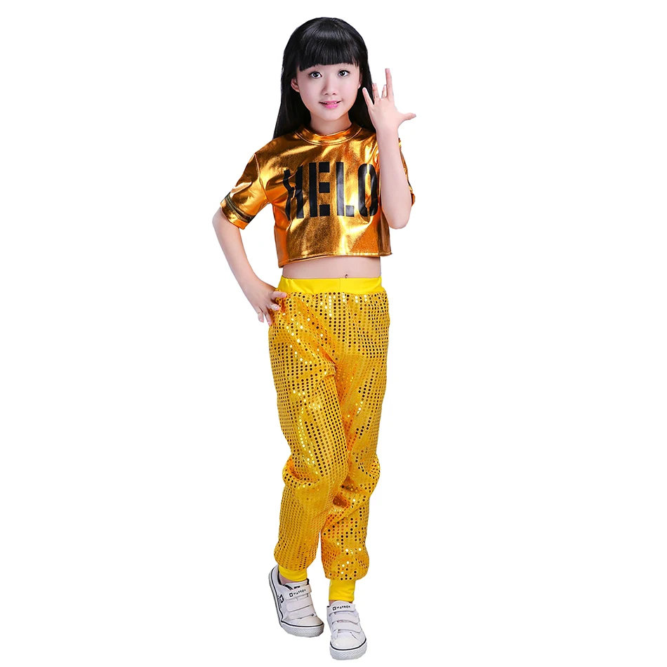 الأطفال songyuexia براق التشجيع الهيب هوب رقص الجاز الرقص الحديث الملابس جريل الصبي ازياء الأداء