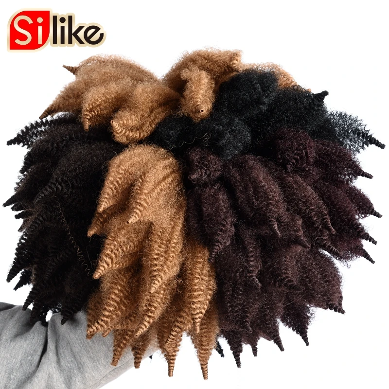 

8'' Crochet Marley Braids Black Hair Soft Afro Twist Synthetic Braiding Hair Extensions High Temperature Fiber For Woman
