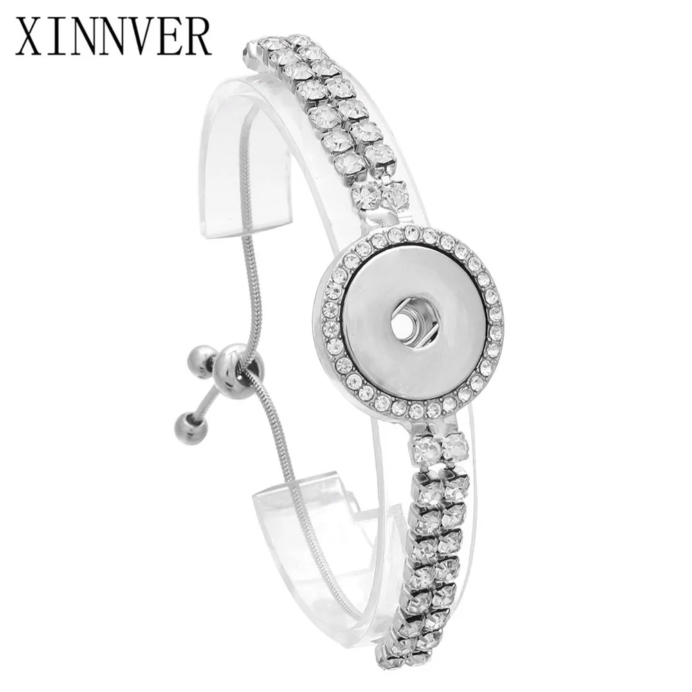 Новейший модный браслет с застежкой романтическая Хрустальная защелкивающаяся бижутерия подходит DIY 18 мм Шармы кнопки браслет для женщин