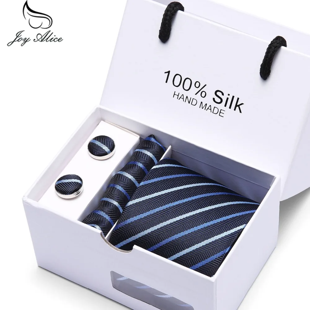 Joy Alice Подарочная коробка персонализированные мужские галстуки Hankie запонки