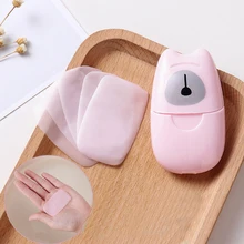 50 шт./кор. Портативный одноразовое мыло в коробке бумаги для мытья рук на открытом воздухе удобно для Пеший Туризм Кемпинг дорожные принадлежности