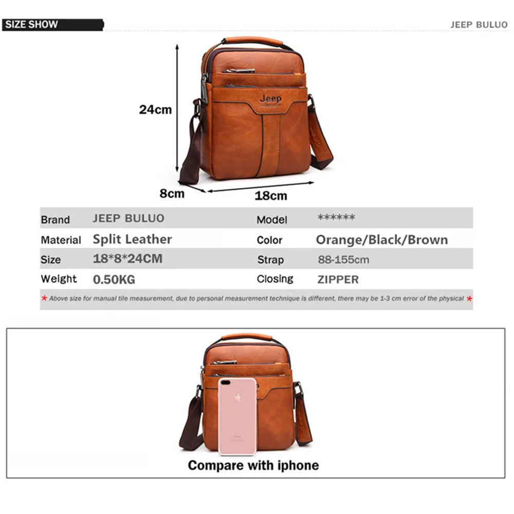 جيب BULUO العلامة التجارية الرجال حقيبة ساع كبيرة قدرة يد للإنسان Spliter جلد حقيبة كتف Crossbody البني الأعمال عارضة جيب BULUO العلامة التجارية الرجال حقيبة ساع كبيرة قدرة يد للإنسان Spliter جلد حقيبة كتف Crossbody البني الأعمال عارضة