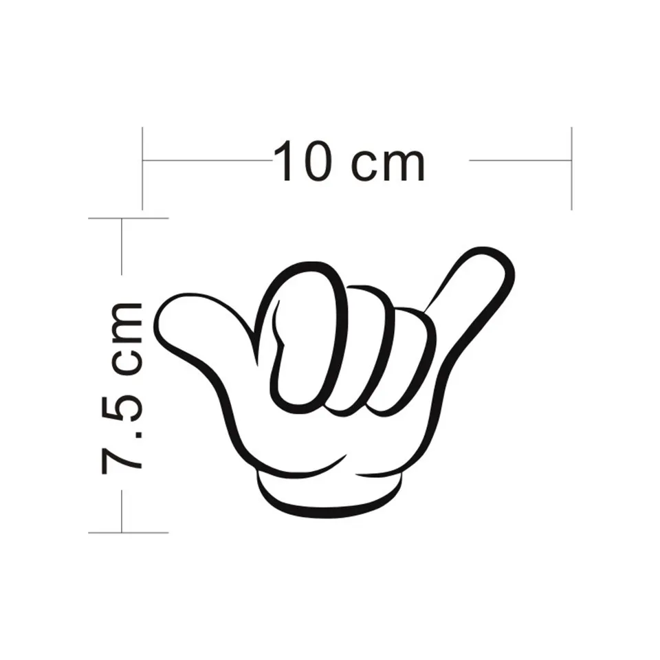 Cunymagos Hanging Shaka Hand Funny Car Sticker Vinyl Motorcycle Decals Car Styling  10cm  7 (4)