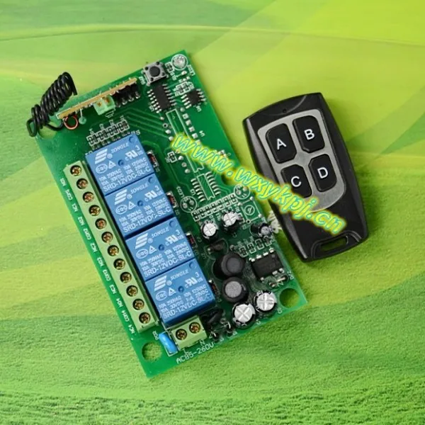 

85v-250v 110v rf remote control outlet switch 433mhz wireless relay wireless rf 4ch electric curtain motor control switch